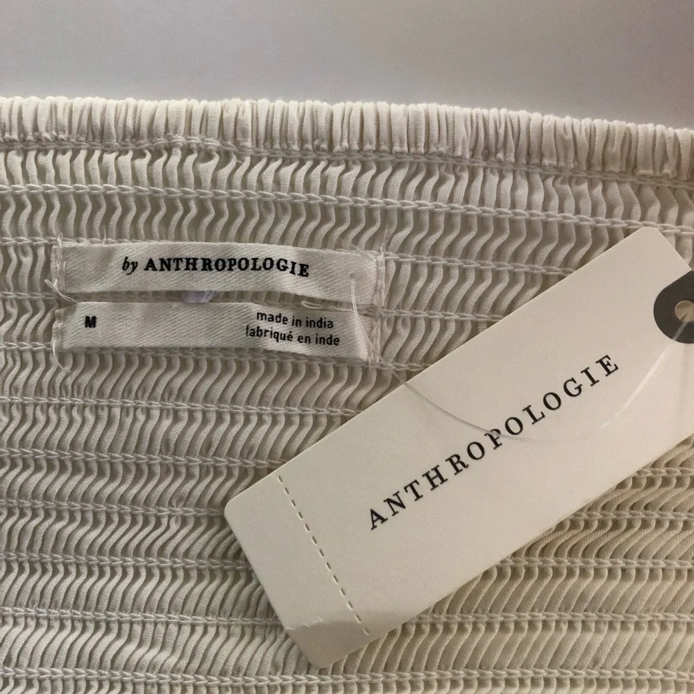 Anthropologie Puff-Sleeve Embroidered Blouse, M NWT